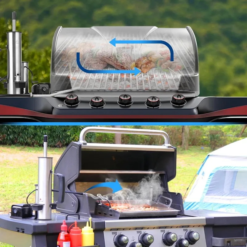 Outdoor Generator, Tube for Pellet , Stainless Steel Pellet Smoker Tube, Hot & Cold with Air Pump, Accessories, Portable