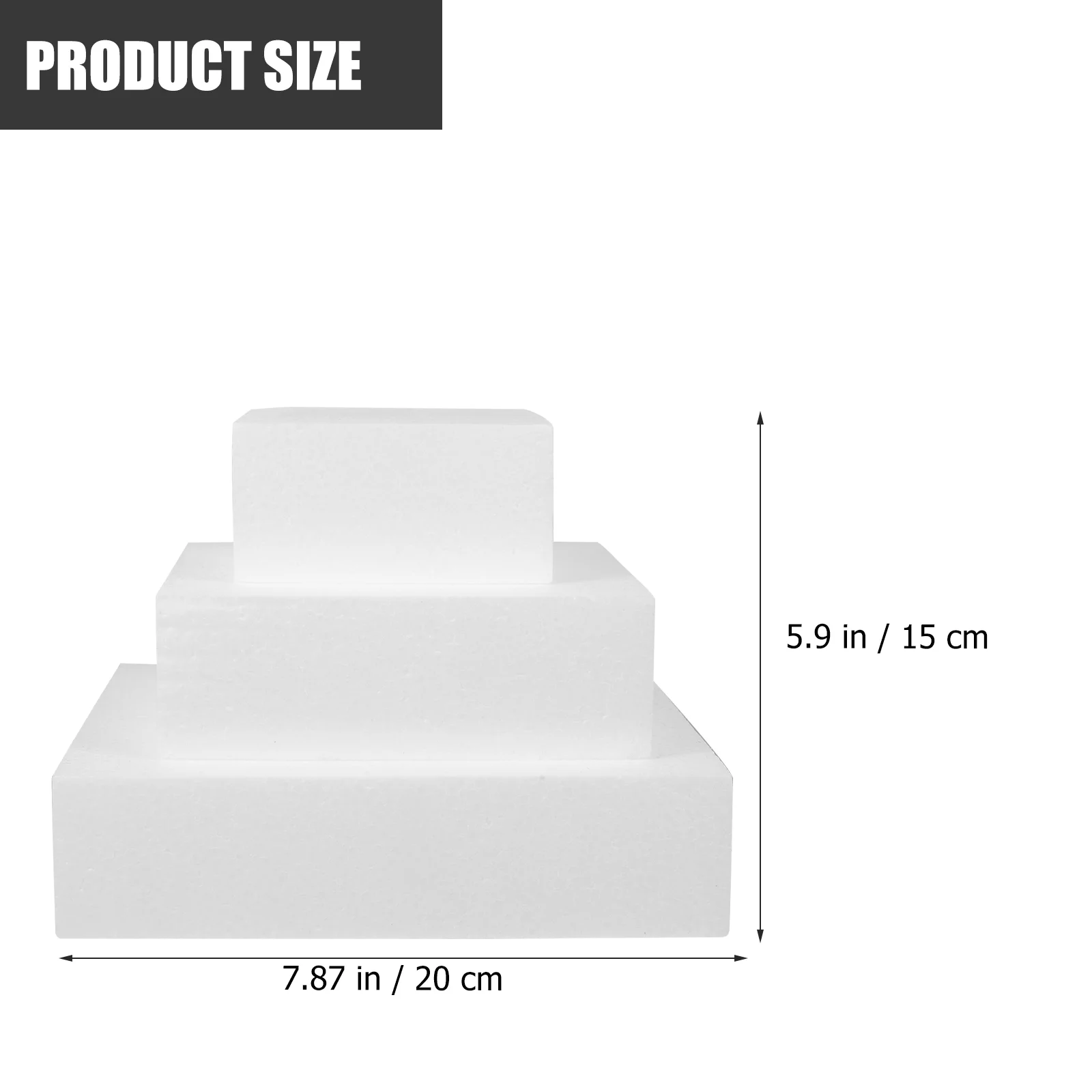 4 Pcs Polystyrene Cakes Squares Foam Mold Plates Cubic Model Wedding Rounds White Baby