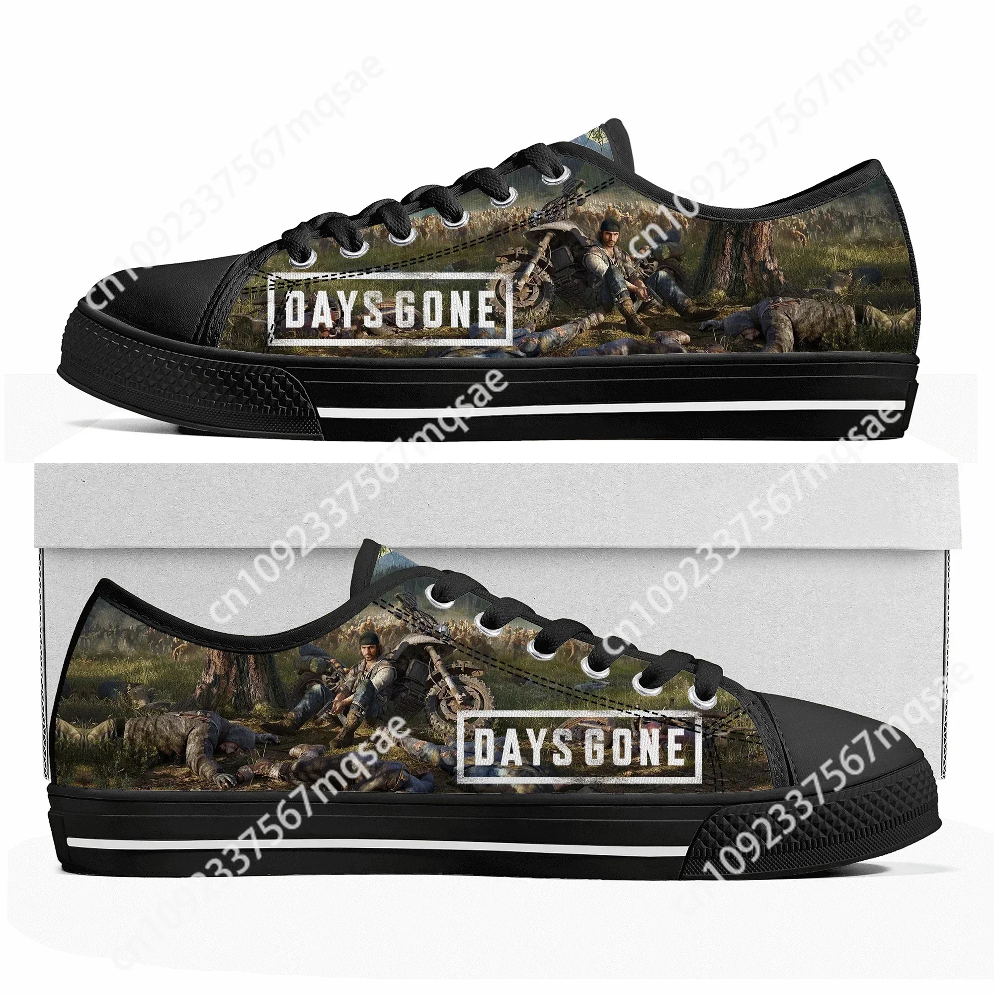 Days Gone Custom Low Top Sneakers Hot Cartoon Game Womens Mens Teenager High Quality Shoes Casual Tailor Made Canvas Sneaker