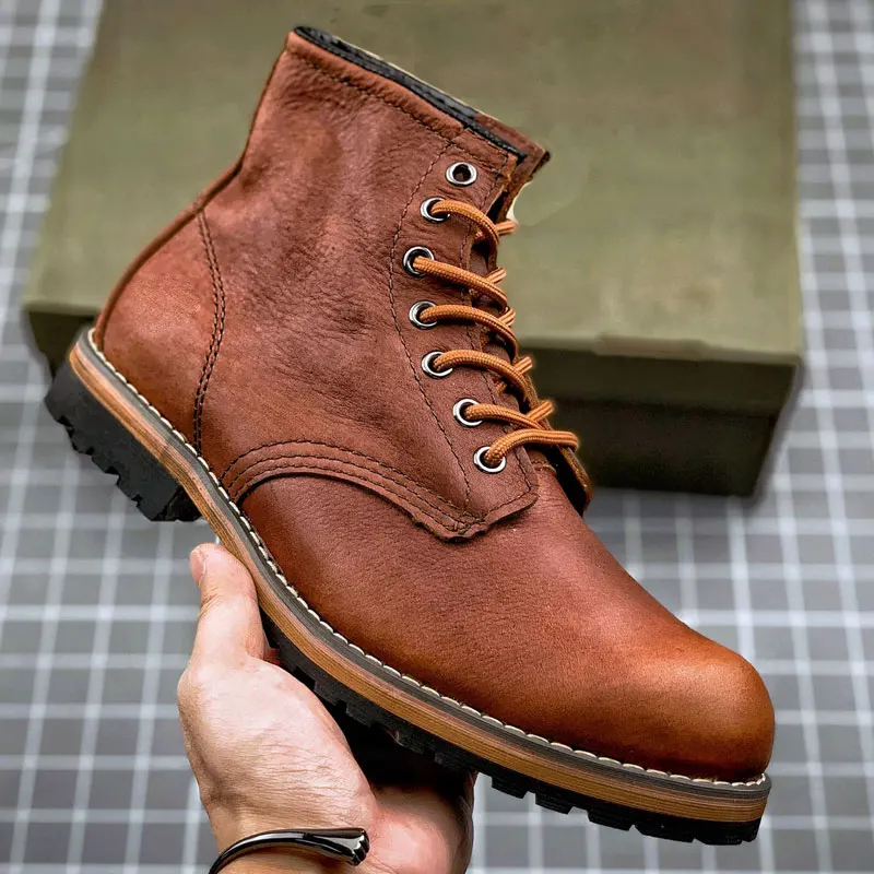 

Уличные рабочие ботинки Высокие мотоциклетные ботинки Джинсовые ботинки в стиле ретро Сапоги Harley Сапоги для верховой езды Сапоги Водонепроницаемые круглые ботинки на шнуровке...