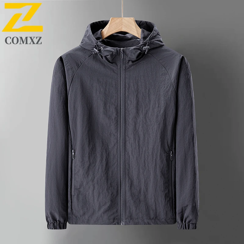

EiAO ветровка мужская легкая куртка с капюшоном плюс размер водонепроницаемая ветрозащитная минималистичная повседневная куртка для спорта на открытом воздухе 20