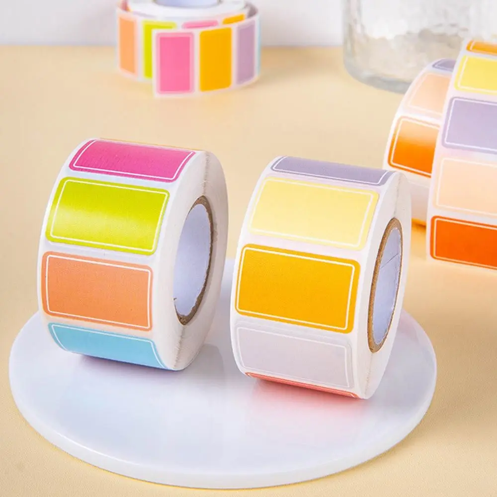 500Pcs/Roll Color Blank Label Stickers Waterproof Self-adhesive Labels Index Writable Name Tag Sticker Stationery Supplies
