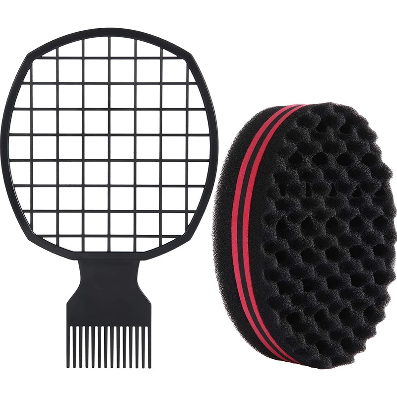 SU Barber Shop Men Hair Braider Twist Sponge Gloves African Hair Styling Fork Comb Hair Curls Foam For Salon Hairdressing Tools