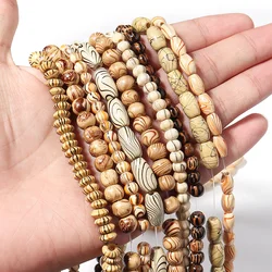 Natural Wooden Beads Round Oval Spacer Wood Bead For Jewelr Bracelet Necklace Making Diy Charm Rosary Ball Supplies