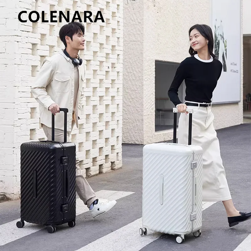

COLENARA ABS+PC Suitcase 20 Inch Boarding Case 24"26"Men's Trolley Case 28"Trolley Style Travel Bag Women's Rolling Luggage