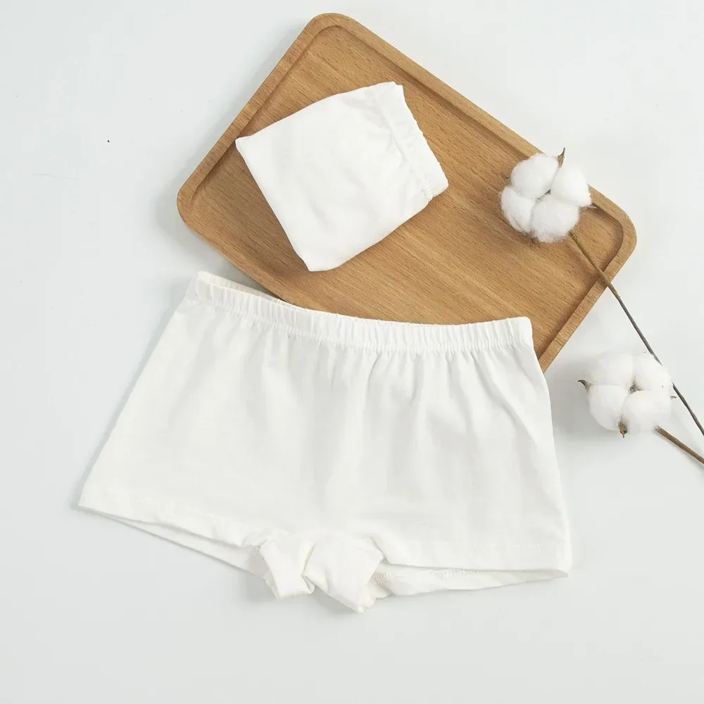 6 pçs/lotgirls meninos roupa interior de algodão branco adolescente calcinha crianças briefs criança macio jovem shorts 110-170