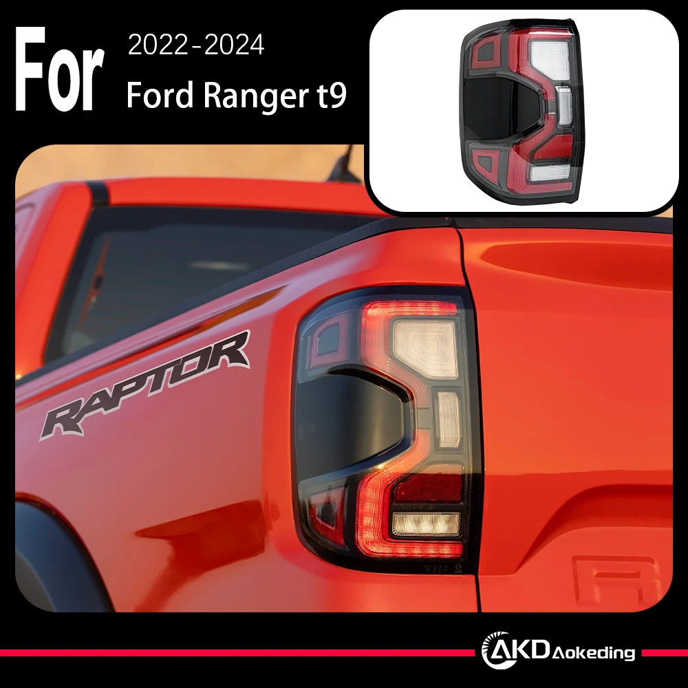 

AKD Car Model for Ford Ranger LED Tail Light 2012-2018 F-100 Tail Lamp Tail Lights Dynamic DRL Brake Reverse auto Accessories