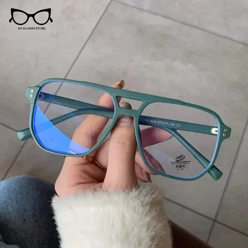 2024 Fashion Anti-blue Light Glasses Men Women Transparent Computer Glasses Frame Retro Myopia Glasses Square Eyeglasses