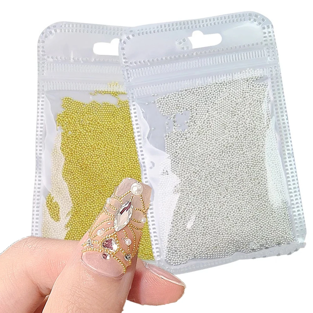 Złoto/srebro koraliki do paznokci ze stali nierdzewnej 3D Mini stop kuleczka kawiarska zawieszka do paznokci metalowe mikro kawiary DIY paznokcie biżuteria akcesoria