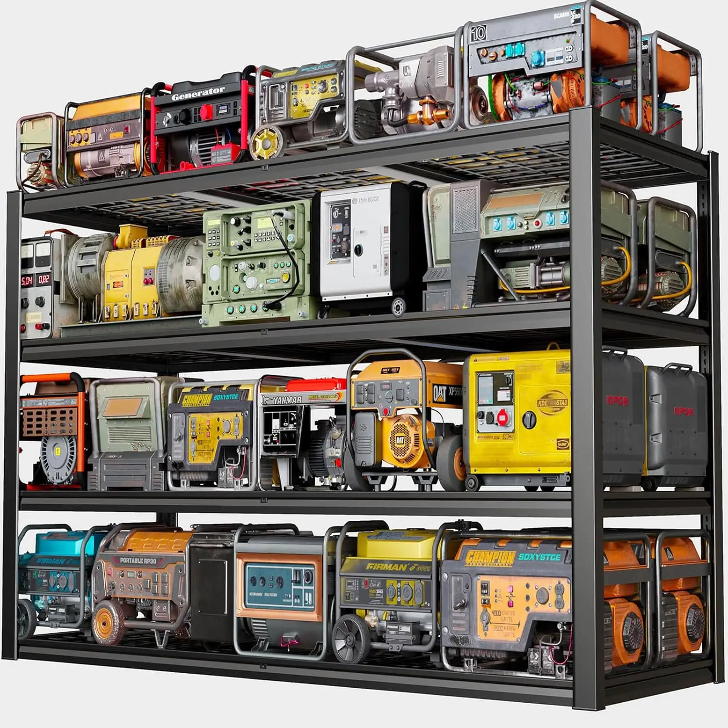 

Металлические стеллажи для гаража 72 дюйма (Ш) x 30 дюймов (Г) - Сверхпрочные полки для хранения - Регулируемые стеллажные секции для склада, промышленности, индивидуального использования