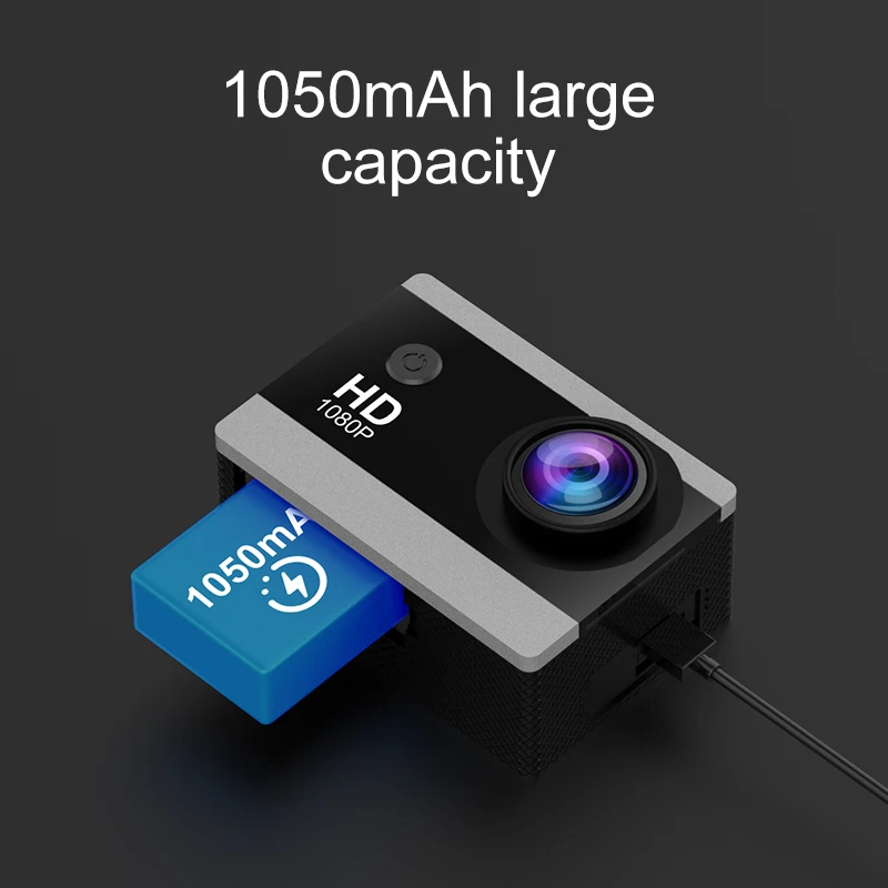 Action Camera 1080P/30FPS 2.0 In schermo IPS 170 ° casco impermeabile subacqueo registrazione Video telecamere sportive camma digitale esterna