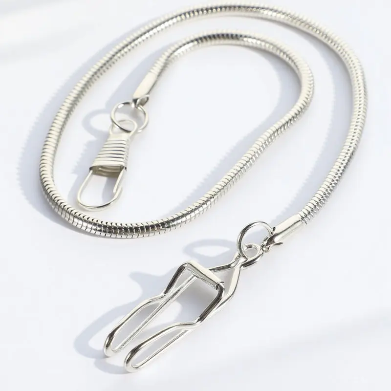 

Fob Watch Chain Hanging Pocket Victorian Vintage Clip on Buckle Lanyard for Men