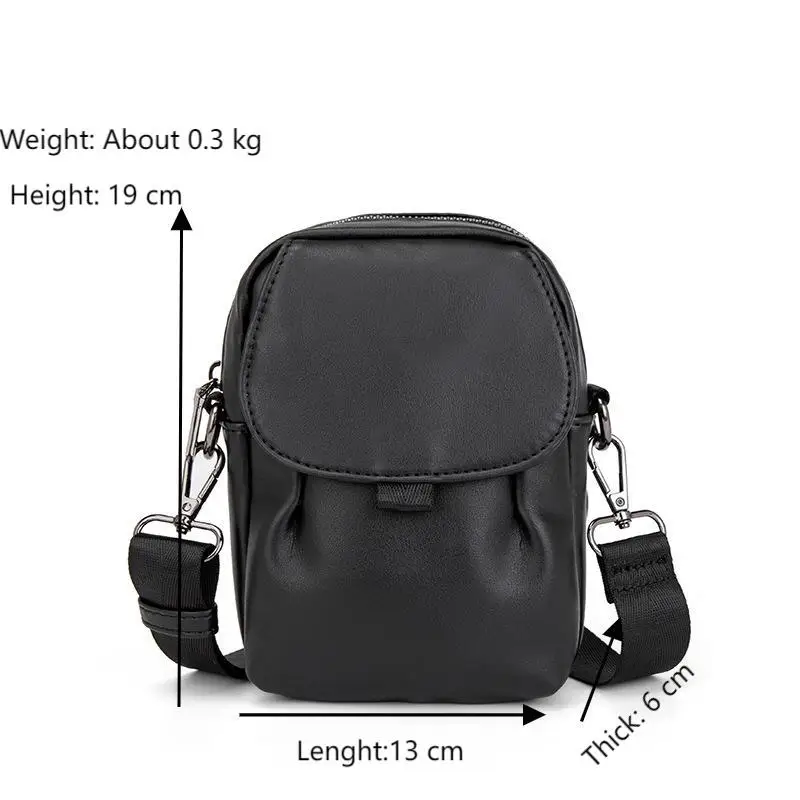 Casual Cell Phone Shoulder Bags Leather Men Waterproof Phone Waist Bags Messenger Bag Crossbody Purse with Belt Loop Wallet Case