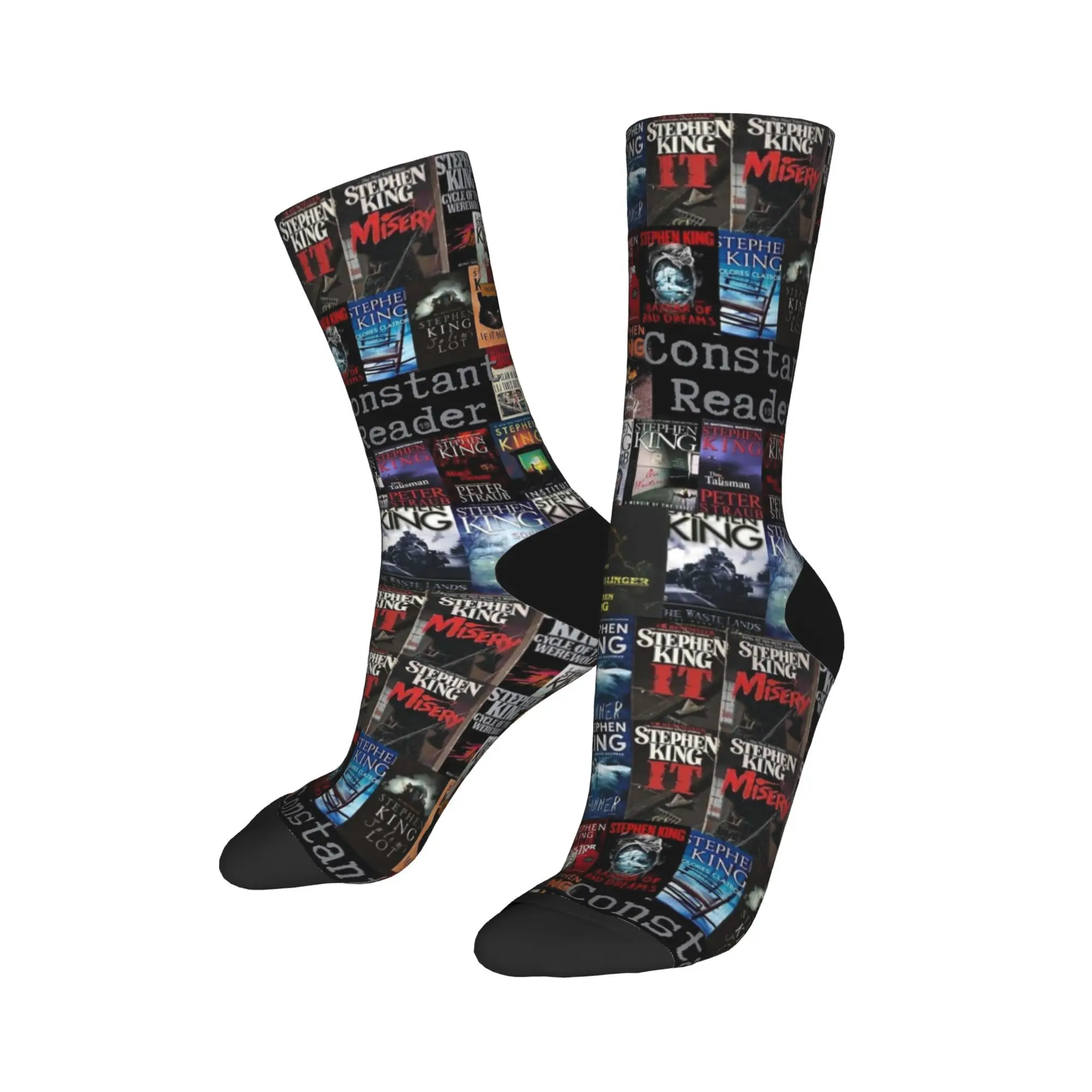 Fashion Men's Socks Stephen King Book Covers Constant Reader Sock Polyester  Sport Women's Socks Spring Summer Autumn Winter