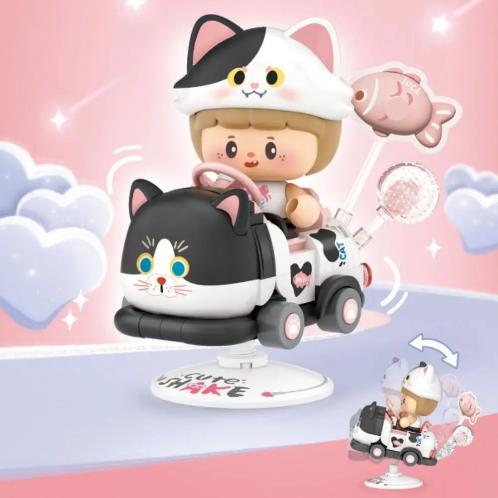 Aprendizagem montar carro de balanço para animais de estimação montar brinquedos pequenas partículas caminhão de alimentação blocos de construção de carro de balanço 190 peças + loja de frutas