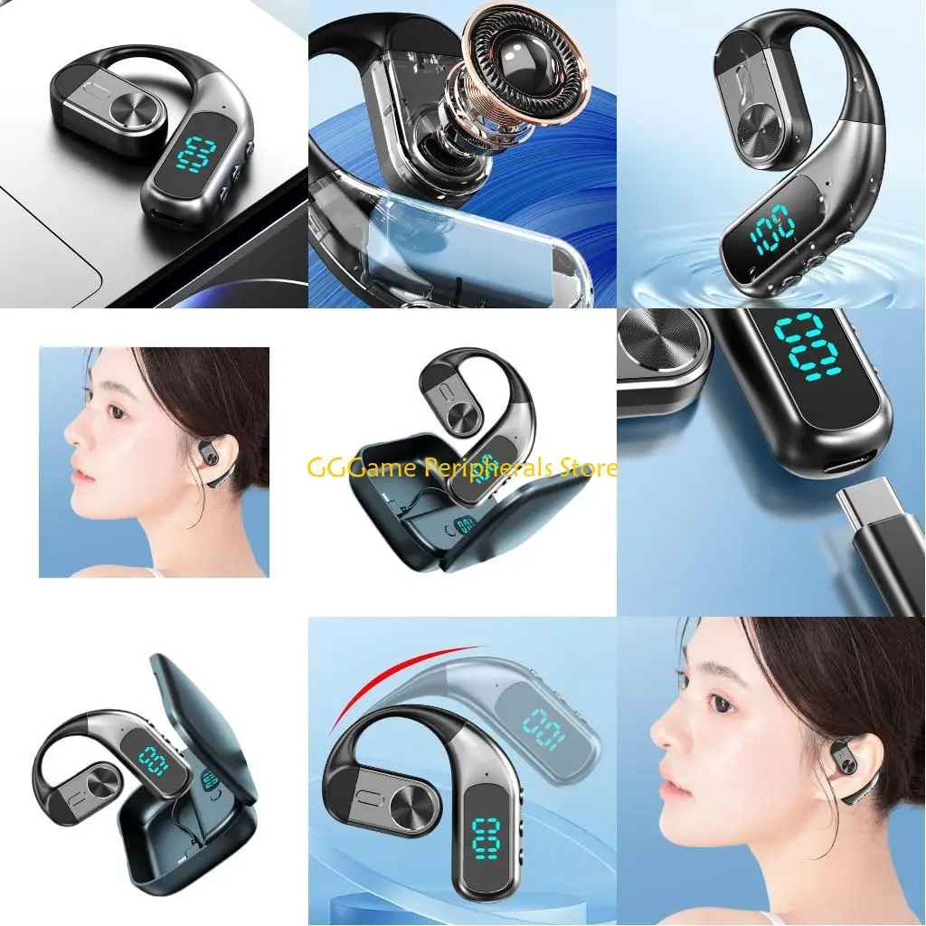 

U55B LED Display Wireless Earbuds Bluetooth-compatible Headphones for Travel Office