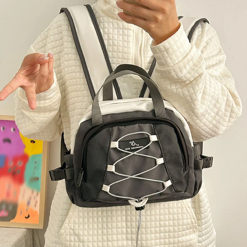 Lightweight Small Backpack for Teen Girls Boys Female College Student Daypack Nylon Leisure Sports Package Travel Shoulder Bag