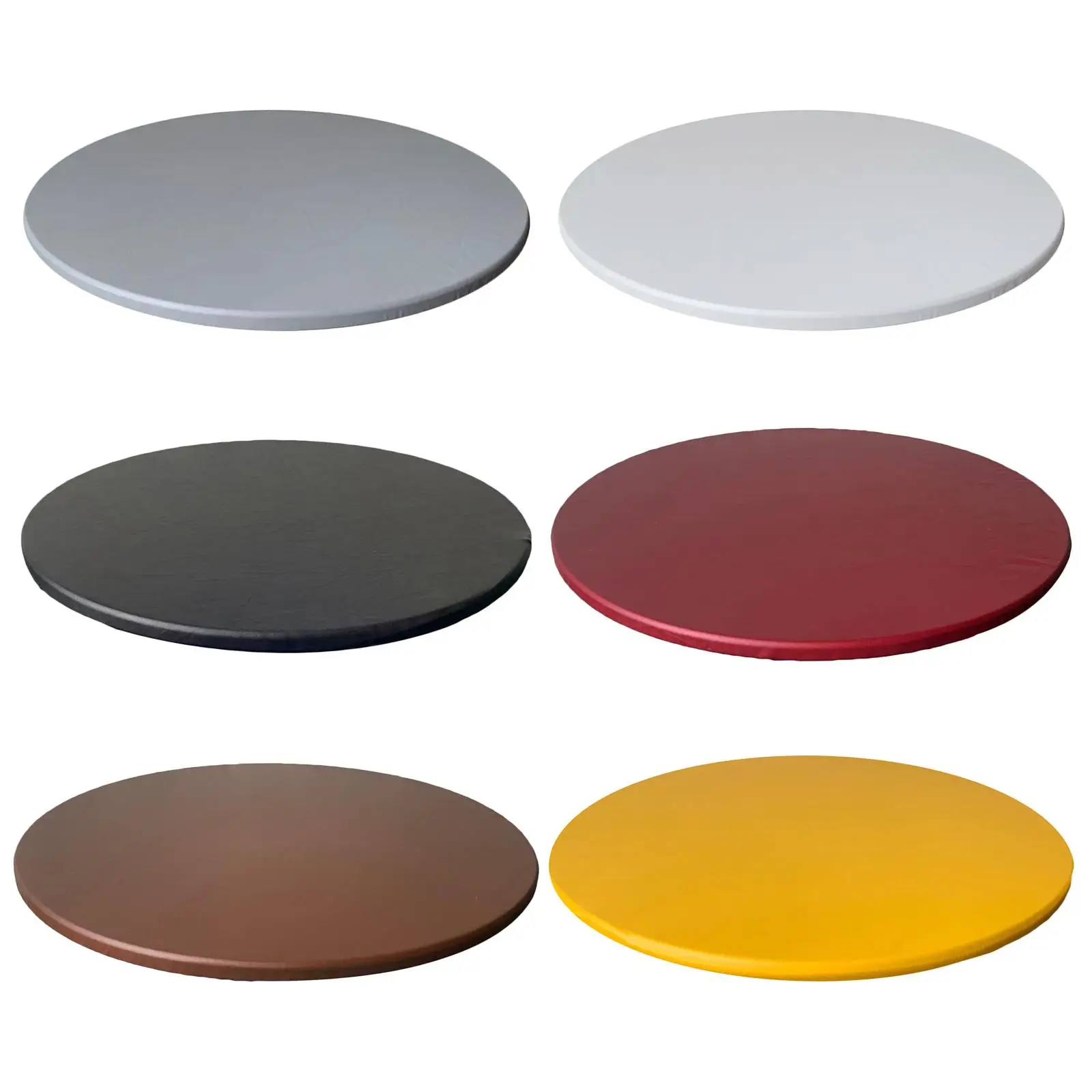Solid Color Polyester Round Tablecloth Elastic Fitted Table Protector for 60cm Tables Decoration