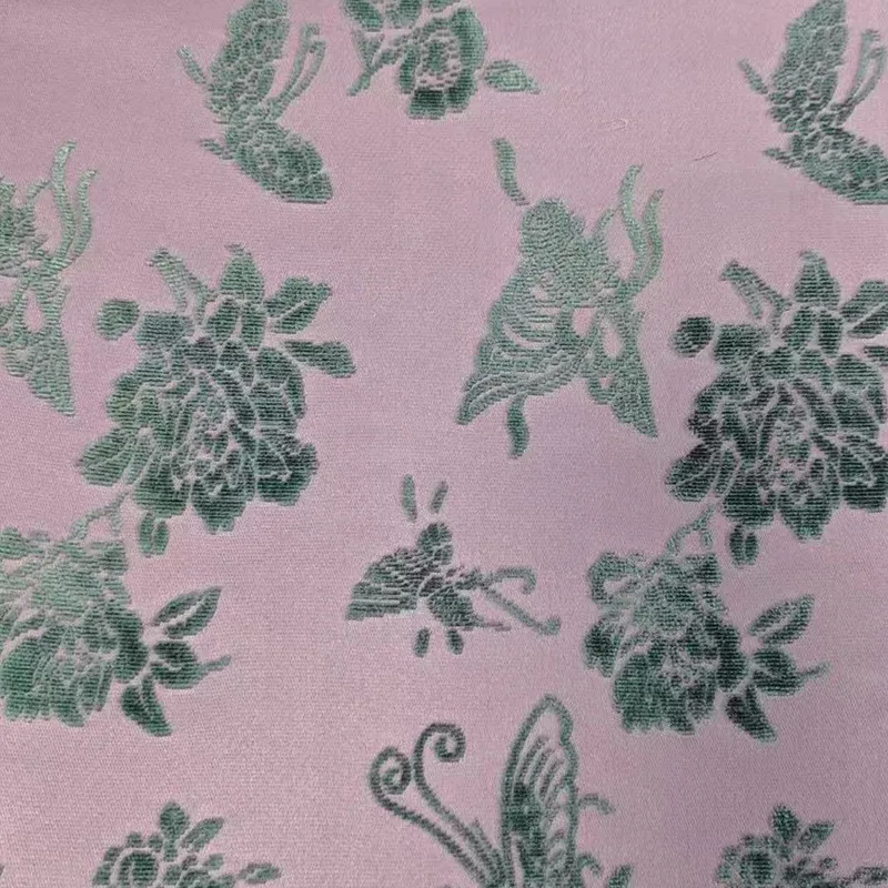 Chinese-style floral Zhangzhou velvet silk fabric traditional Chinese jacquard face skirt cheongsam and evening dress