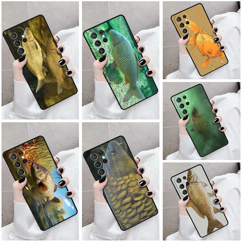 Phone Case For Samsung Galaxy S24 S23 S21fe S22 Ultra Plus Note 10 20 S8 S9 S10 Cover Common-Carp