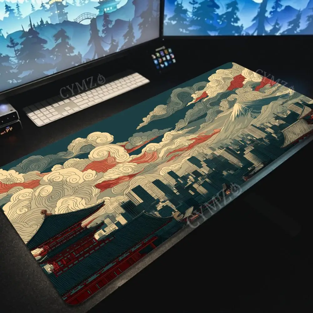 

Ukiyo-e urban landscapes Mouse Pad Desk Mat pc accessories rubber anti-slip keypad gaming mats suitable for office and games
