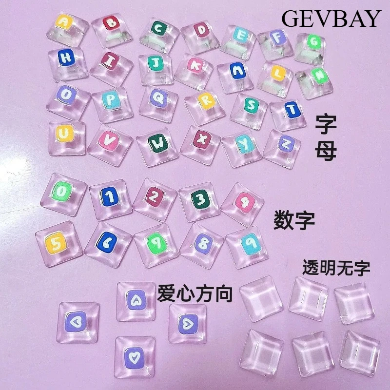 Crystal Glass Raised Stickers For Mechanical Keyboard DIY Decoration Heart Arrow Key Pad Typing Helper For Long Nails
