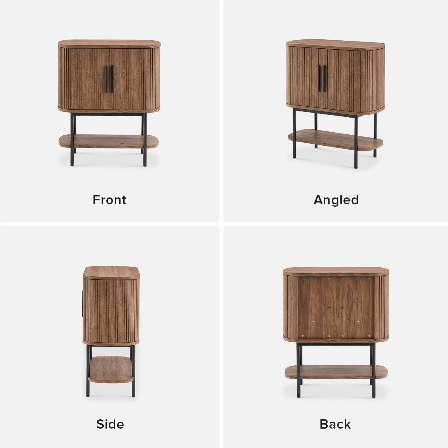 Mid Century Wood Storage Cabinet Sideboard Console with Doors & Shelves for Entryway Living Dining Bar, Walnut, Customized