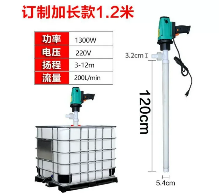 750W 1100W 1300W Electrical Chemical Liquid Pump Strong Corrosive Liquid Infusion Pump RPP Barrel Pump