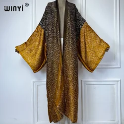 WINYI boho Gradual print Kimonos african dresses for woman Cardigans beach outfits kaftan beach cover up evening dress maxi coat