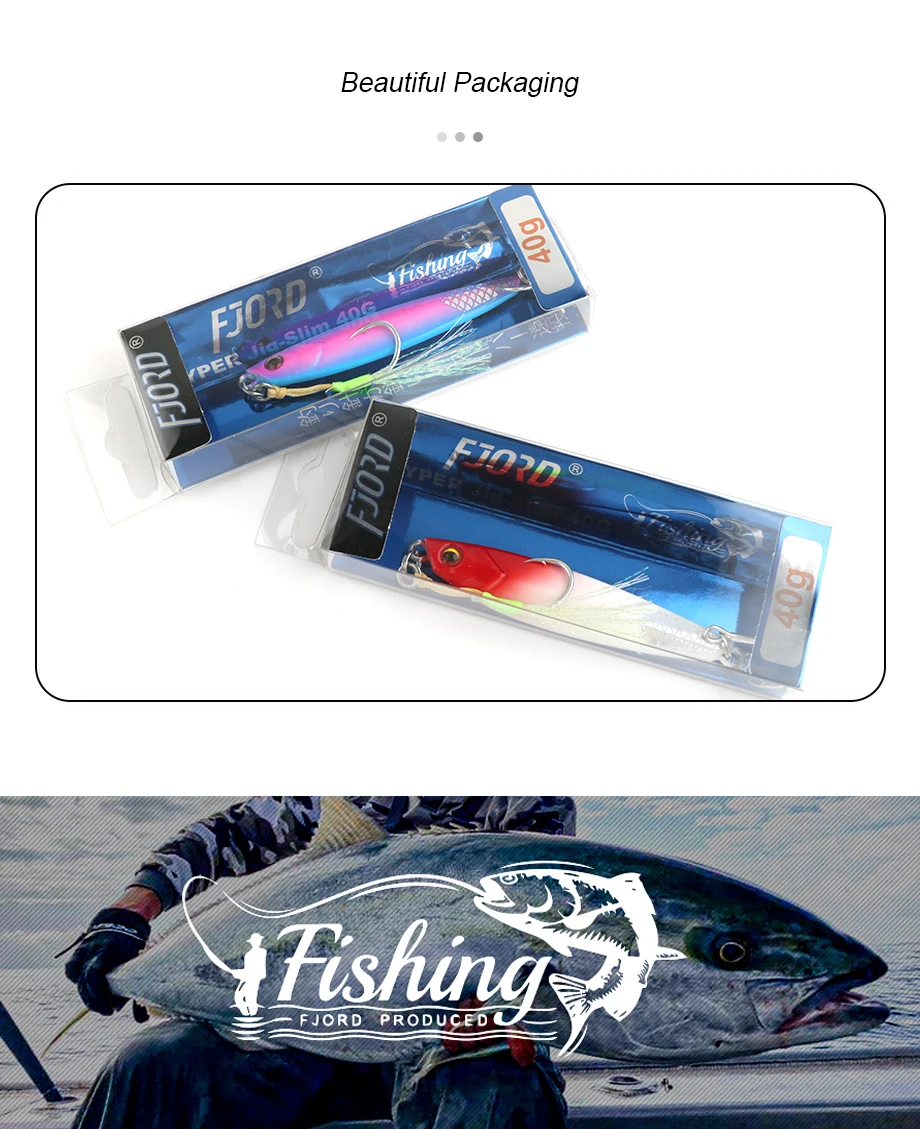 FJORD Flache, langsam leuchtende Metall-Jig-Blei-Angelköder, Salzwasser, 20 g, 30 g, 40 g, 60 g, Shore Casting, künstliche Köderhaken, Angelgerät – Detail 9