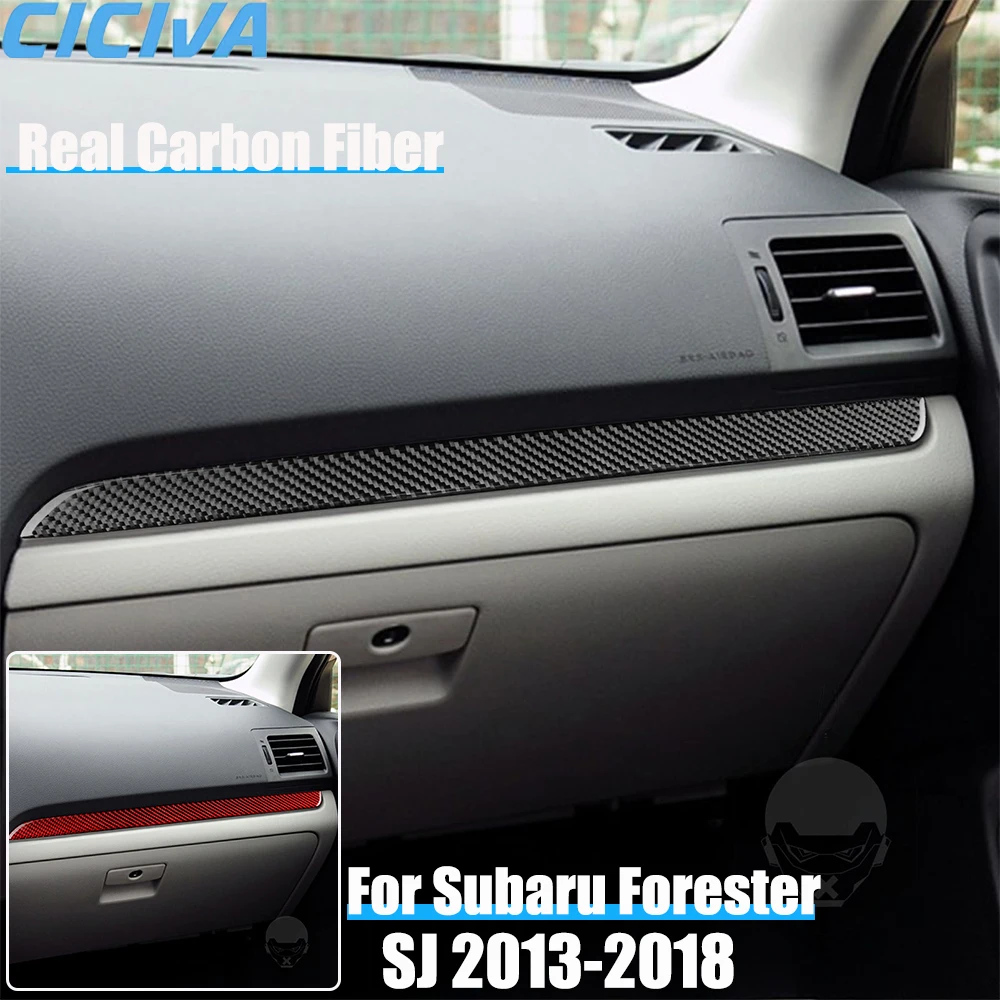 

Real Carbon Fiber Car Accessories Passenger Dashboard Cover Soft Sticker For Subaru Forester SJ 2013 2014 2015 2016 2017 2018