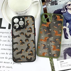 Cute Dachshund Bulldog Phone Case for iPhone 16 11 12 13 14 15 Pro Max Mini SE 7 8 Plus Hard Cover Cartoons Dog Fundas Coque