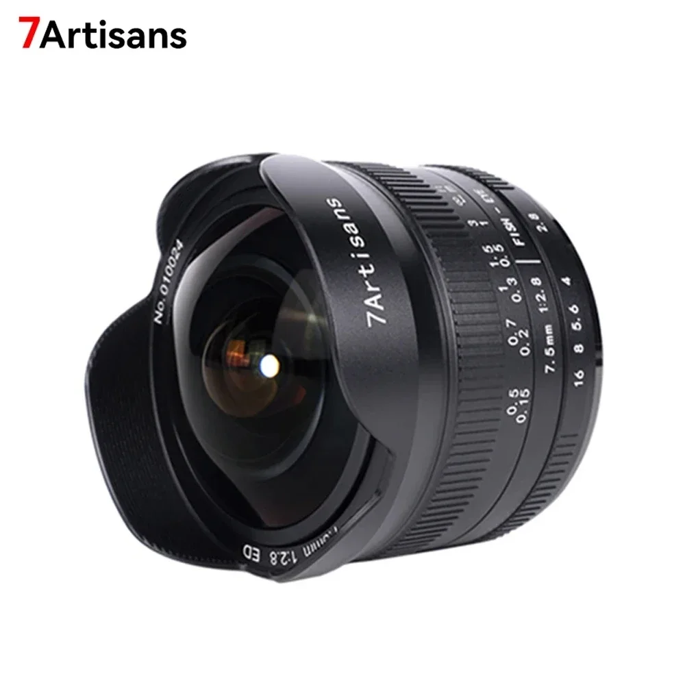 

7artisans 7.5mm F2.8 Mark II Ultra Wide-Angle Fisheye Manual Lens for Sony E Fuji XF Nikon Z Micro M4/3 Canon EOS-M M50 Canon RF