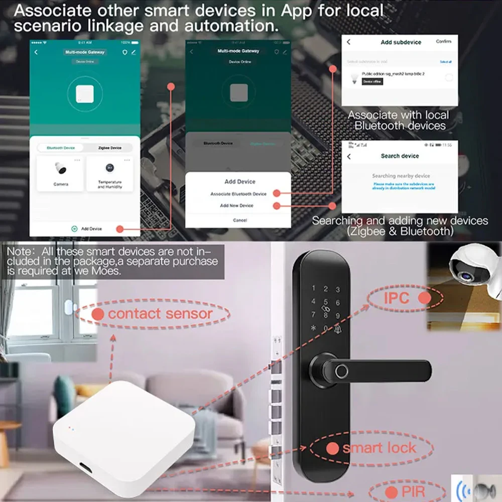 Tuya Zigbee-Hub de enlace multimodo con Bluetooth, puente inalámbrico para hogar inteligente, dispositivo de automatización de Control por aplicación Smart Life, funciona con Alexa