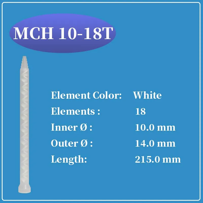 

SULZER MIXPAC Mixer MCH 10-18T two component glue mixing head Static mixer nozzle AB glue mixing nozzle 100pcs