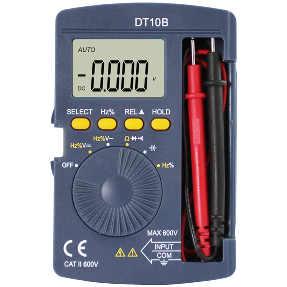 1pc DT10B Thin Digital Pocket Multimeter Auto Range AC DC Voltage Resistance Capacitance Frequency Tester Tool