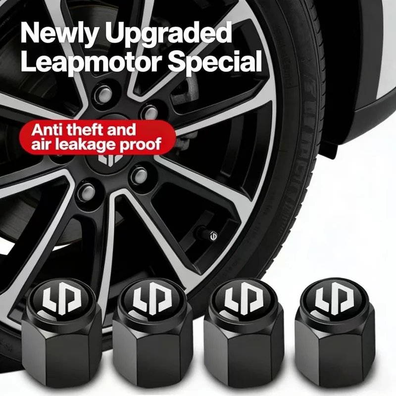 

Car Tire Valve Caps For Leapmotor C10 C11 C16 C01 T03 B10 B01 Anti-Dust Wheel Tyre Stem Cover Accessories