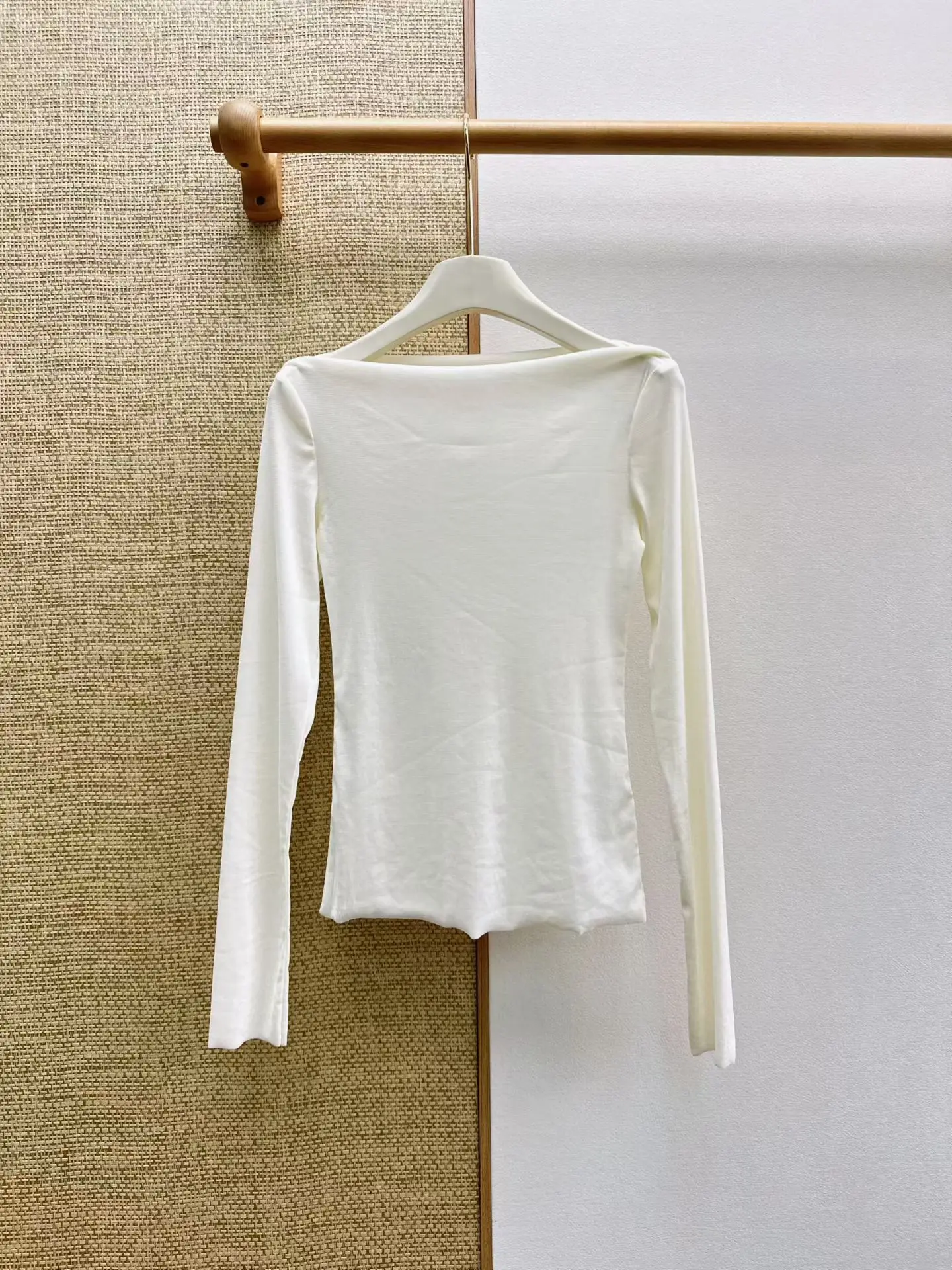 Women Autumn Winter Velvet Long Sleeve Top, Off Shoulder Design, Slim Fit Elegant Basic Shirt