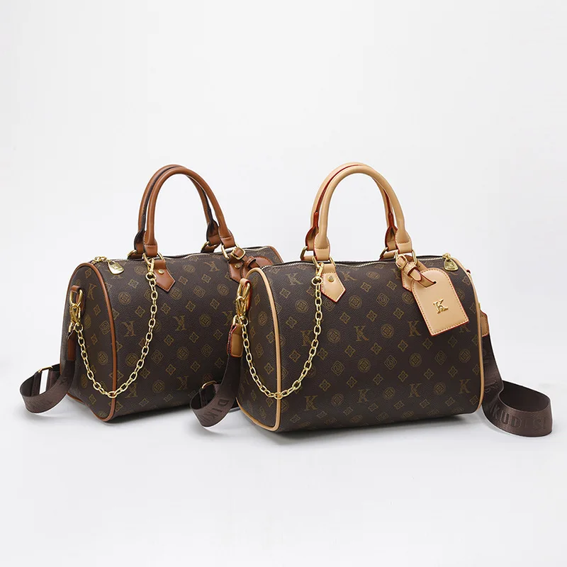 

Женская сумка через плечо с винтажным принтом 2025 года, просторная текстурированная сумка для работы, трансформируемая сумка через плечо