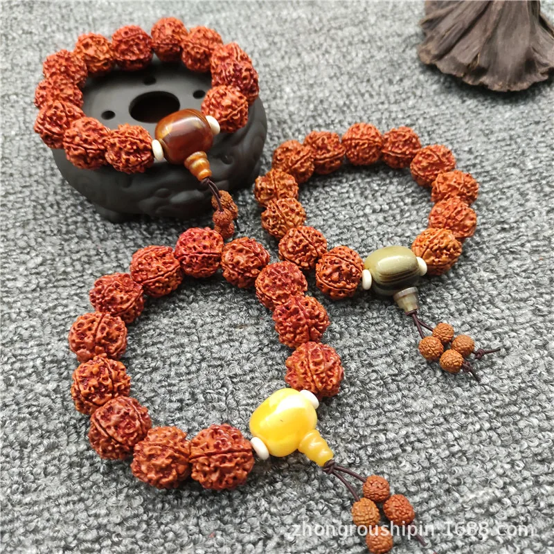 Nepal Vajrayana Bodhi Hand String Five Petals 20mm with Accessories Bodhi Beads and Prayer Beads