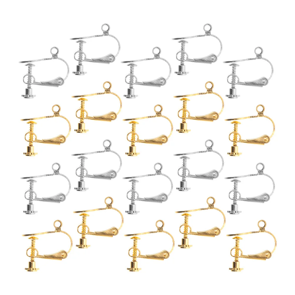 20 Pcs Ear Clip Jewelry Making Supplies Adapter on Earring Clips Clip-on Earrings Converters DIY Clamp