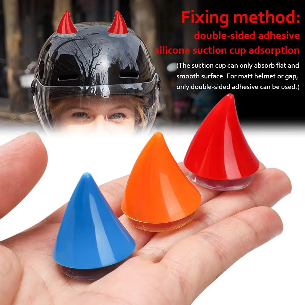 Motorcycle Helmet Corner Plastic Resilient Silicone Suction Cup Soft Horn Decoration Headwear Rubber Horn Decoration Accessories