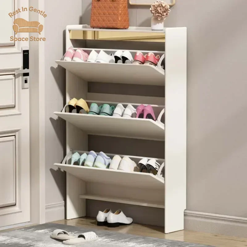 Modern Turnable Shoe Cabinet Space Saving Ultra Thin Shoe Rack Living Room Organizer Armario Para Zapatos Hallway Furniture