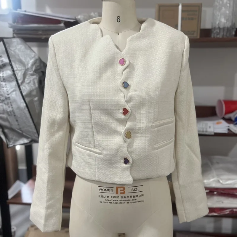 HKSH Frühling Herbst Neue frauen Kurze Jacke Multi-Farbe Taste Langarm Elegante Mode High Street High-end-Ins Mantel HK14203