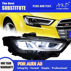 AKD Head Lamp for Audi A3 LED Headlight 2013-2021 Headlights S3 A3L DRL Turn Signal High Beam Angel Eye Projector Lens