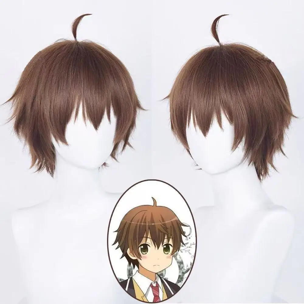 

1 piece dark brown slightly spiky short straight hair cosplay wig for 'Chuunibyou demo Koi ga Shitai' featuring Yuta Togashi