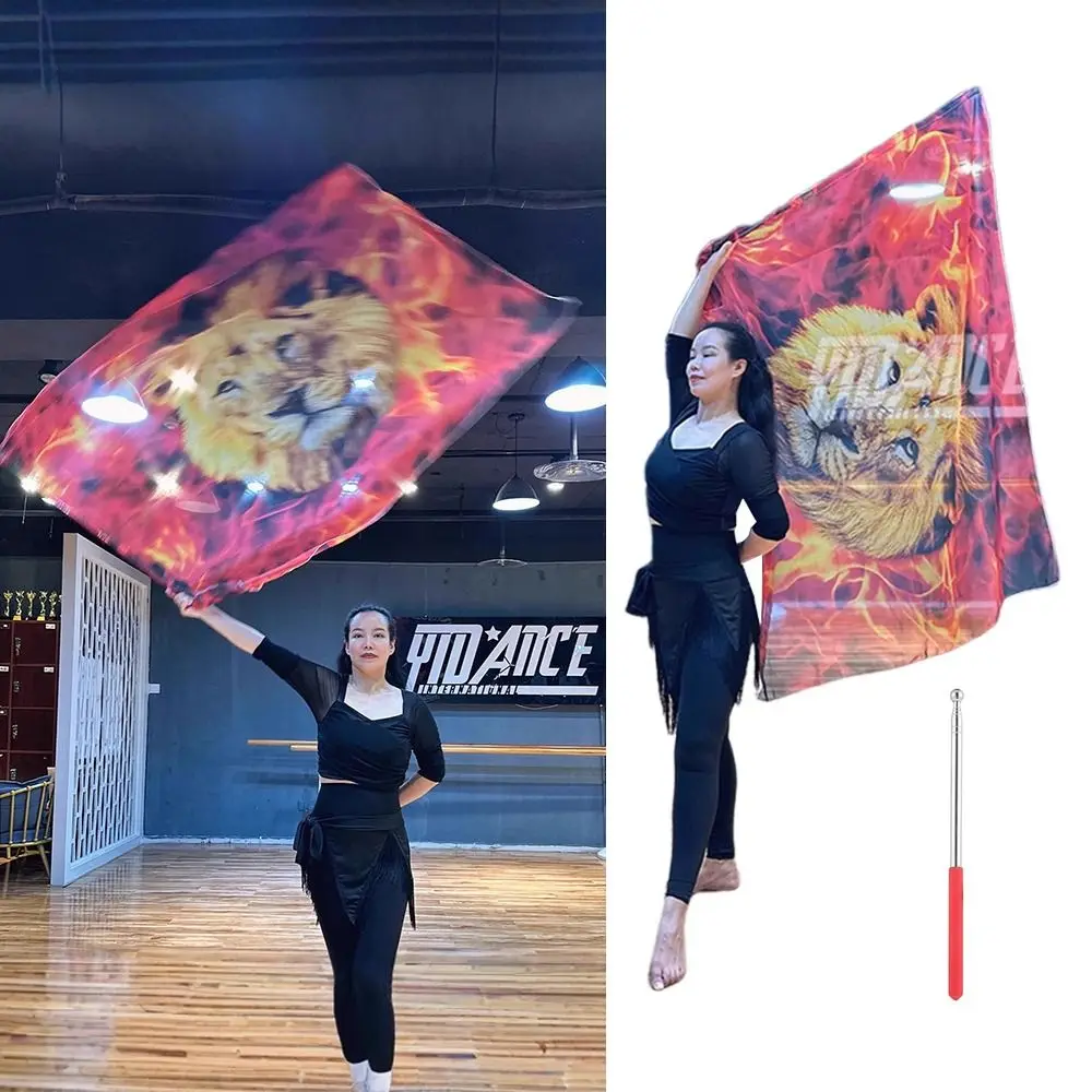 com varas telescópicas acessórios de dança do ventre adereços multicoloridos leves bandeiras semi-circulares hastes escaláveis portáteis