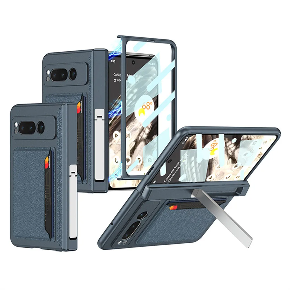 

For Google-Fold Cases Card Slot Bracket Integrated Magnetic Folding Screen Phone Case Accessories