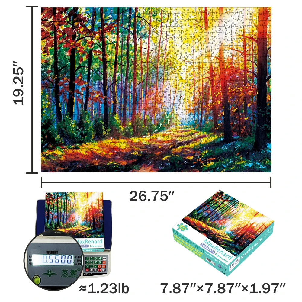 MaxRenard Jigsaw Puzzle 1000 Pieces for Adults Gorgeous Forest Environmentally Friendly Paper Christmas Gift Toy