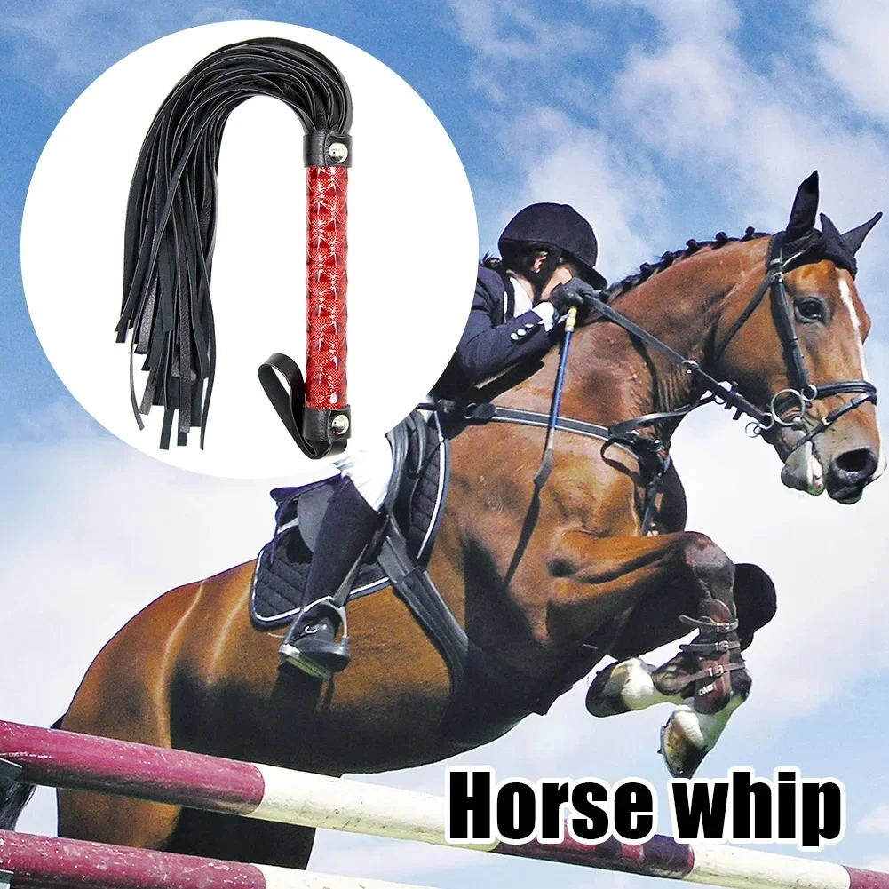 Sport all\'aria aperta equitazione frusta da corsa equestre in pelle PU antiscivolo intrecciata ergonomica Performance sul palco Crop resistente